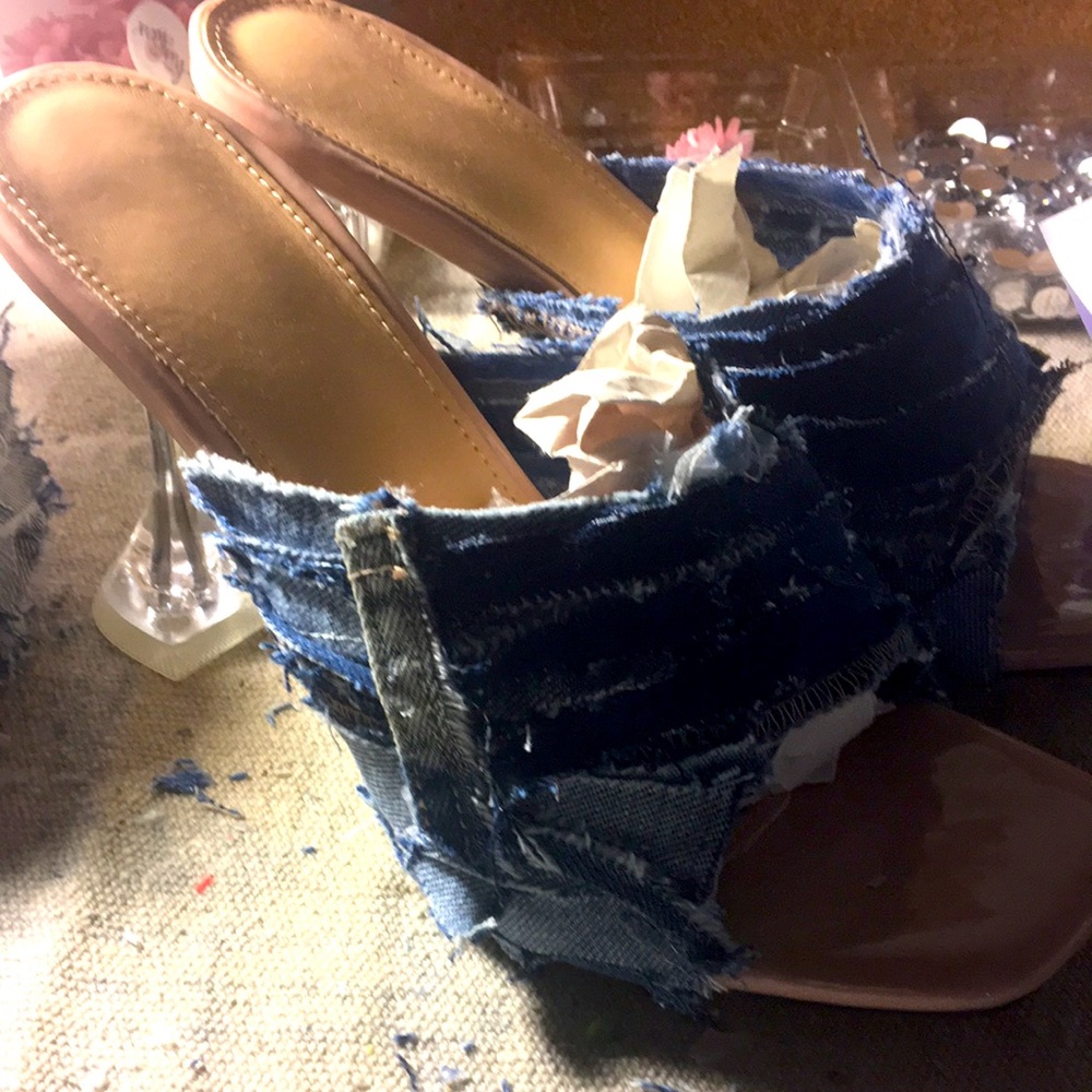 These are customized denim heels I have all sizes